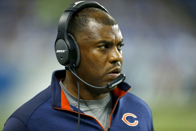Mel Tucker, defensive coordinator for the Chicago Bears, watches his team play the Detroit Lions during an NFL football game on Thursday, Nov. 27, 2014 in Detroit. The Lions won the game 34-17. (Jeff Haynes/AP Images for Panini)