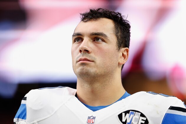 GLENDALE, AZ - NOVEMBER 16:  Tight end Joseph Fauria #80 of the Detroit Lions on the sidelines during the NFL game against the Arizona Cardinals at the University of Phoenix Stadium on November 16, 2014 in Glendale, Arizona.  The Cardinals defeated the Lions 14-6.  (Photo by Christian Petersen/Getty Images)