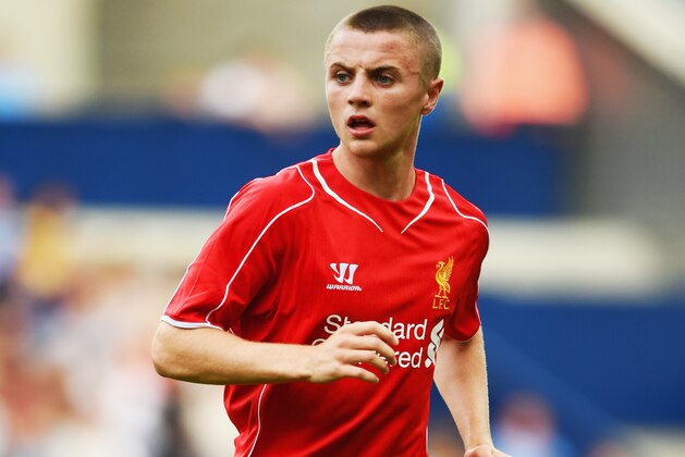 LIVERPOOL, ENGLAND - SEPTEMBER 23:  Jordan Rossiter of Liverpool celebrates after scoring the opening goal during the Capital One Cup Third Round match between Liverpool and Middlesbrough at Anfield on September 23, 2014 in Liverpool, England.  (Photo by Alex Livesey/Getty Images)