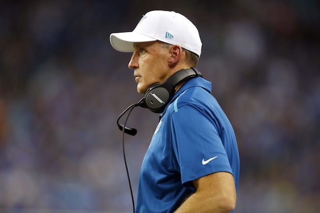 Miami Dolphins head coach Joe Philbin watches his team play the Detroit Lions during an NFL football game, Sunday, Nov. 9, 2014, in Detroit. (Jeff Haynes/AP Images for Panini)