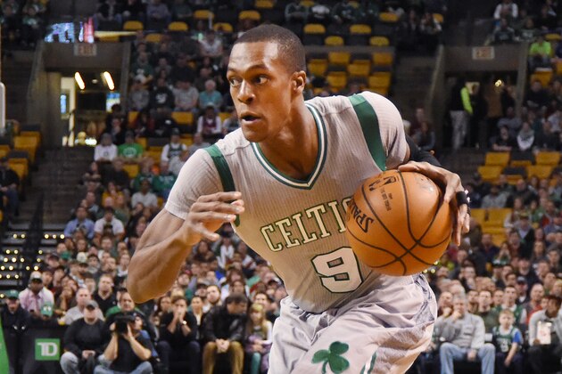 BOSTON, MA -  DECEMBER 7: Rajon Rondo #9 of the Boston Celtics drives to the basket against the Washington Wizards during the game on December 7, 2014 at TD Garden in Boston, Massachusetts. NOTE TO USER: User expressly acknowledges and agrees that, by downloading and or using this Photograph, user is consenting to the terms and conditions of the Getty Images License Agreement. Mandatory Copyright Notice: Copyright 2014 NBAE (Photo by Brian Babineau/NBAE via Getty Images)
