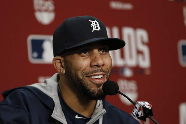 Detroit Tigers pitcher David Price answers questions during a baseball news conference Saturday, Oct. 4, 2014, in Detroit, in preparation for Sunday's Game 3 of the American League Division Series against the Baltimore Orioles. Baltimore leads the best-of-five games series 2-0. (AP Photo/Paul Sancya)