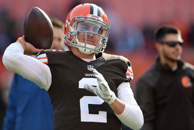 CLEVELAND, OH - DECEMBER 07: Johnny Manziel #2 of the Cleveland Browns throws a pass during warmups prior to the game against the Indianapolis Colts at FirstEnergy Stadium on December 7, 2014 in Cleveland, Ohio. (Photo by Jason Miller/Getty Images) CLEVELAND, OH - DECEMBER 07: Johnny Manziel #2 of the Cleveland Browns throws a pass during warmups prior to the game against the Indianapolis Colts at FirstEnergy Stadium on December 7, 2014 in Cleveland, Ohio. (Photo by Jason Miller/Getty Images)