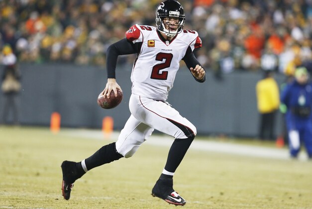Atlanta Falcons' Matt Ryan during the second half of an NFL football game against the Green Bay Packers Monday, Dec. 8, 2014, in Green Bay, Wis. (AP Photo/Mike Roemer)