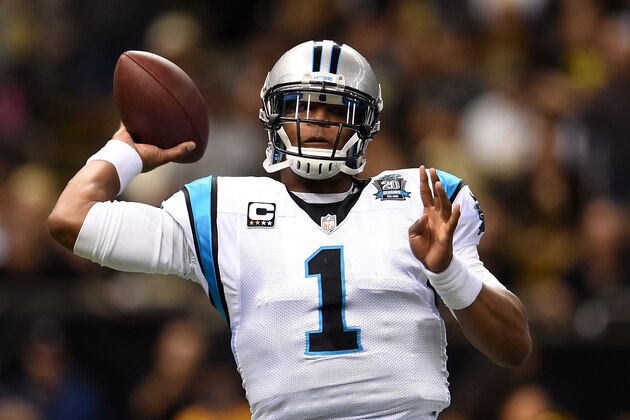 NEW ORLEANS, LA - DECEMBER 07:   Cam Newton #1 of the Carolina Panthers throws a pass against the New Orleans Saints during the first quarter at Mercedes-Benz Superdome on December 7, 2014 in New Orleans, Louisiana.  (Photo by Stacy Revere/Getty Images)