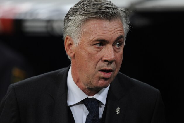 MADRID, SPAIN - DECEMBER 02:  Head coach Carlo Ancelotti of Real Madrid looks on during the Copa Del Rey Round of 32, Second Leg match between Real Madrid CF and Cornella at Santiago Bernabeu stadium on December 2, 2014 in Madrid, Spain.  (Photo by Denis Doyle/Getty Images)