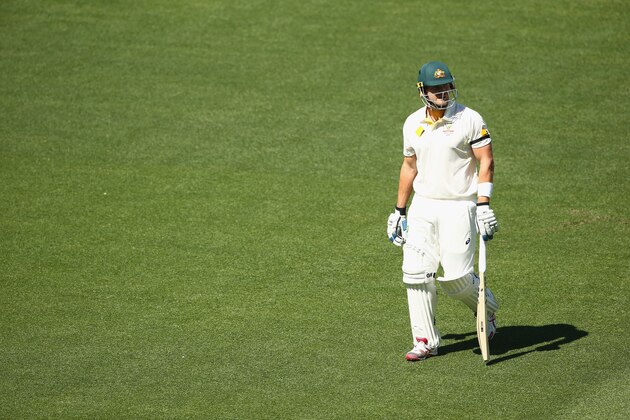ADELAIDE, AUSTRALIA - DECEMBER 12: Shane Watson of Australia walks from the ground after he was dismissed during day four of the First Test match between Australia and India at Adelaide Oval on December 12, 2014 in Adelaide, Australia.  (Photo by Robert Cianflone/Getty Images)