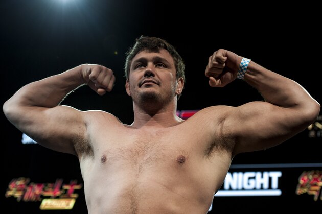 MACAU - FEBRUARY 28:  Matt Mitrione of United States weights in during the UFC Night Fight weigh-in event at the Venetian Macau on February 28, 2014 in Macau, Macau.  (Photo by Xaume Olleros/Getty Images)