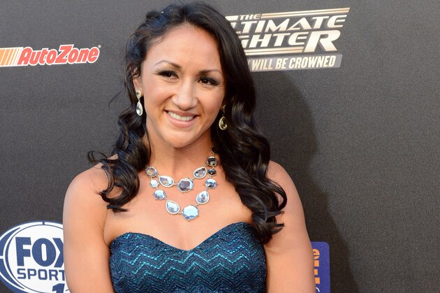 Sep 9, 2014; Los Angeles, CA, USA; Carla Esparza from Redondo Beach, CA arrives on the Red Carpet at Lure Nightclub for the premier of The Ultimate Fighter women in the newly formed women in the strawweight class. Mandatory Credit: Jayne Kamin-Oncea-USA TODAY Sports