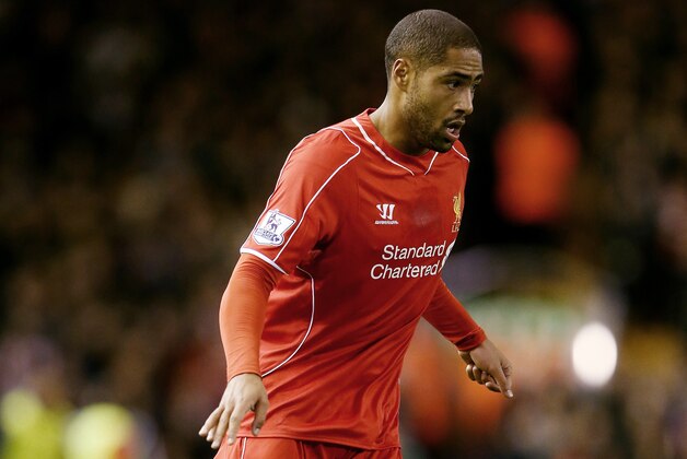 LIVERPOOL, ENGLAND - DECEMBER 06:  Glen Johnson of Liverpool during the Barclays Premier League match between Liverpool and Sunderland at Anfield on December 6, 2014 in Liverpool, England.  (Photo by Scott Heavey/Getty Images)