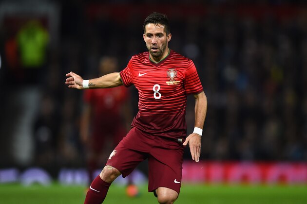 MANCHESTER, ENGLAND - NOVEMBER 18:  Joao Moutinho of Portugal in action during the International Friendly match between Argentina and Portugal at Old Trafford on November 18, 2014 in Manchester, England.  (Photo by Laurence Griffiths/Getty Images)
