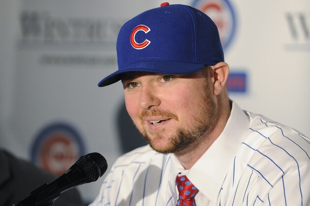 CHICAGO, IL - DECEMBER 15:  Pitcher Jon Lester speaks during an introduction  press conference by the Chicago Cubs on December 15, 2014  in Chicago, Illinois. (Photo by David Banks/Getty Images)