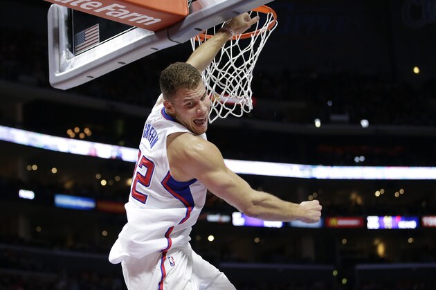 Los Angeles Clippers' Blake Griffin misses a dunk during the second half of an NBA basketball game against the New Orleans Pelicans, Saturday, Dec. 6, 2014, in Los Angeles. The Clippers won 120-100. (AP Photo/Jae C. Hong)