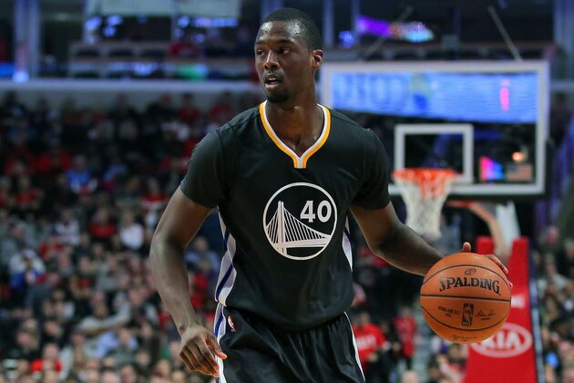 Dec 6, 2014; Chicago, IL, USA; Golden State Warriors forward Harrison Barnes (40) with the ball during the second quarter against the Chicago Bulls at the United Center. Mandatory Credit: Dennis Wierzbicki-USA TODAY Sports