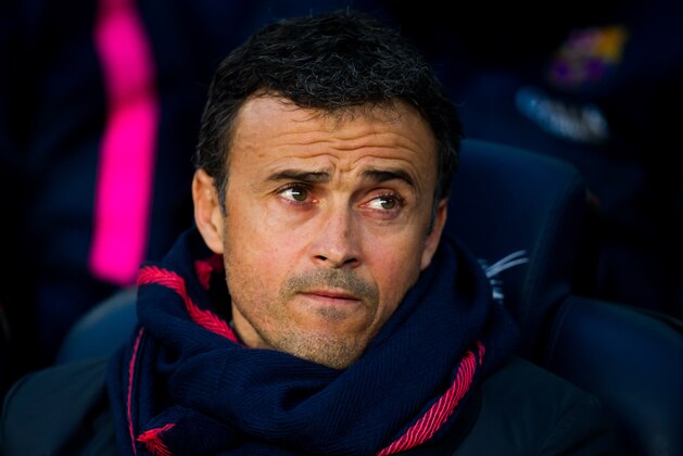 BARCELONA, SPAIN - DECEMBER 07: Head coach Luis Enrique Martinez of FC Barcelona looks on during the La Liga match between FC Barcelona and RCD Espanyol at Camp Nou on December 7, 2014 in Barcelona, Spain. (Photo by Alex Caparros/Getty Images)