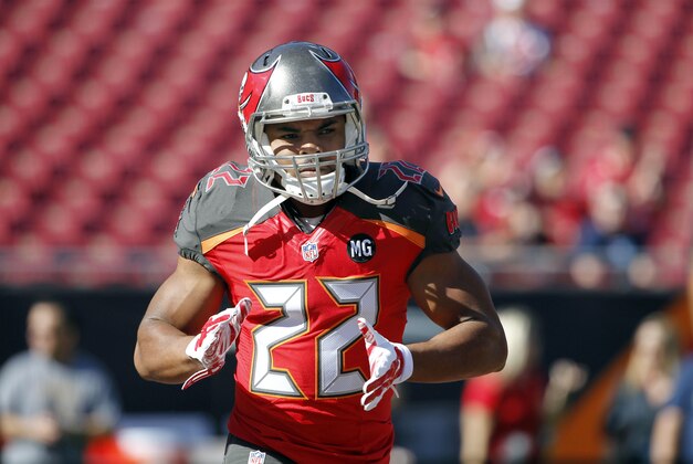 Nov 30, 2014; Tampa, FL, USA; Tampa Bay Buccaneers running back Doug Martin (22) works out prior to the game against the Cincinnati Bengals at Raymond James Stadium. Mandatory Credit: Kim Klement-USA TODAY Sports