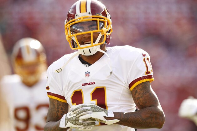 Nov 23, 2014; Santa Clara, CA, USA; Washington Redskins wide receiver DeSean Jackson (11) stands on the field before the start of the game against the San Francisco 49ers at Levi's Stadium. Mandatory Credit: Cary Edmondson-USA TODAY Sports