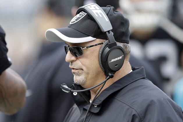 Oakland Raiders interim head coach Tony Sparano stands on the sideline during the second quarter of an NFL football game against the San Francisco 49ers in Oakland, Calif., Sunday, Dec. 7, 2014. (AP Photo/Ben Margot) Oakland Raiders interim head coach Tony Sparano stands on the sideline during the second quarter of an NFL football game against the San Francisco 49ers in Oakland, Calif., Sunday, Dec. 7, 2014. (AP Photo/Ben Margot)