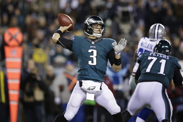 Philadelphia Eagles' Mark Sanchez passes during the first half of an NFL football game against the Dallas Cowboys, Sunday, Dec. 14, 2014, in Philadelphia. (AP Photo/Matt Rourke) Philadelphia Eagles' Mark Sanchez passes during the first half of an NFL football game against the Dallas Cowboys, Sunday, Dec. 14, 2014, in Philadelphia. (AP Photo/Matt Rourke)