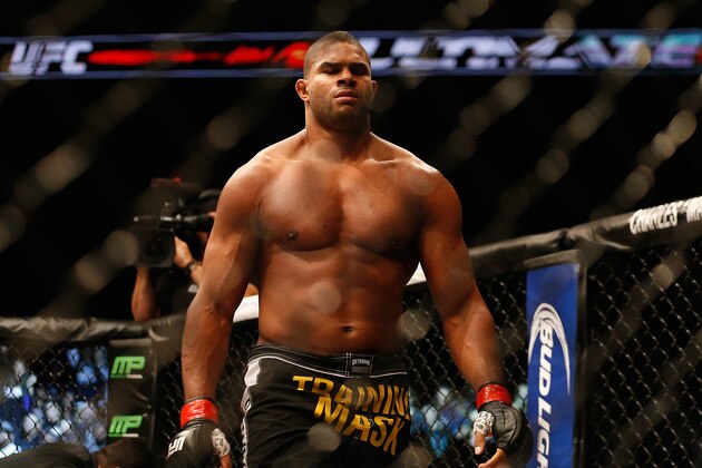 PHOENIX, AZ - DECEMBER 13:  Alistair Overeem reacts after his ko victory over Stefan Struve (not pictured) in their heavyweight bout during the UFC Fight Night event at the at U.S. Airways Center on December 13, 2014 in Phoenix, Arizona.  (Photo by Christian Petersen/Getty Images)
