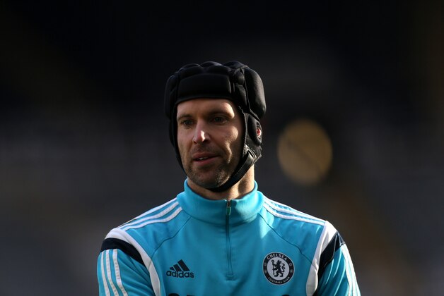 Chelsea's goalkeeper Petr Cech looks on ahead of their English Premier League soccer match against Newcastle United at St James' Park, Newcastle, England, Saturday, Dec. 6, 2014. (AP Photo/Scott Heppell)