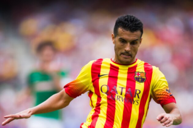 BARCELONA, SPAIN - SEPTEMBER 13: Pedro Rodriguez of FC Barcelona runs with the ball during the La Liga match between FC Barcelona and Athletic Club at Camp Nou on September 13, 2014 in Barcelona, Spain. (Photo by Alex Caparros/Getty Images)