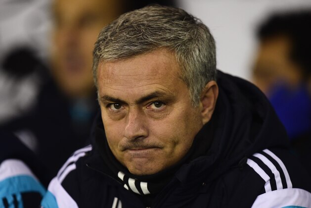 DERBY, ENGLAND - DECEMBER 16:  Chelsea manager Jose Mourinho looks on during the Capital One Cup Quarter-Final match between Derby County and Chelsea at Pride Park Stadium on December 16, 2014 in Derby, England.  (Photo by Jamie McDonald/Getty Images)
