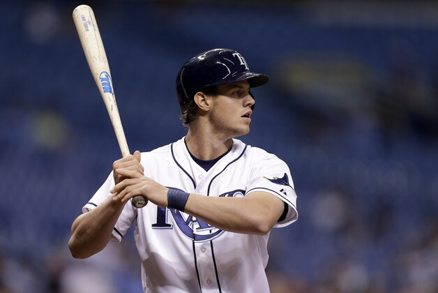 Tampa Bay Rays' Wil Myers bats during the first inning of a baseball game against Oakland Athletics starting pitcher Tommy Milone Wednesday, May 21, 2014, in St. Petersburg, Fla. (AP Photo/Chris O'Meara)