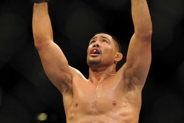 Jul 6, 2013; Las Vegas, NV, USA;  Mark Munoz wins his Middleweight Bout at the MGM Grand Garden Arena. Mandatory Credit: Jayne Kamin-Oncea-USA TODAY Sports