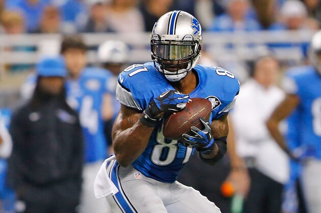 DETROIT, MI - DECEMBER 14: Calvin Johnson #81 of the Detroit Lions makes a third quarter catch during the game against the Minnesota Vikings at Ford Field on December 14, 2014 in Detroit, Michigan. The Lions defeated the Vikings 16-14. (Photo by Leon Halip/Getty Images)