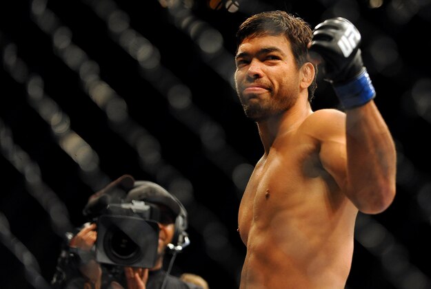 Jul 5, 2014; Las Vegas, NV, USA; Lyoto Machida gets ready for a middleweight title fight against Chris Weidman at Mandalay Bay Events Center. Mandatory Credit: Stephen R. Sylvanie-USA TODAY Sports