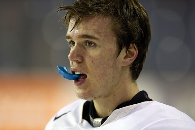 ST CATHARINES, ON - DECEMBER 15:  Connor McDavid #17 skates during the Canada National Junior Team practice at the Meridian Centre on December 15, 2014 in St Catharines, Ontario, Canada.  (Photo by Vaughn Ridley/Getty Images)