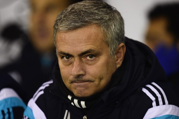 DERBY, ENGLAND - DECEMBER 16:  Chelsea manager Jose Mourinho looks on during the Capital One Cup Quarter-Final match between Derby County and Chelsea at Pride Park Stadium on December 16, 2014 in Derby, England.  (Photo by Jamie McDonald/Getty Images)