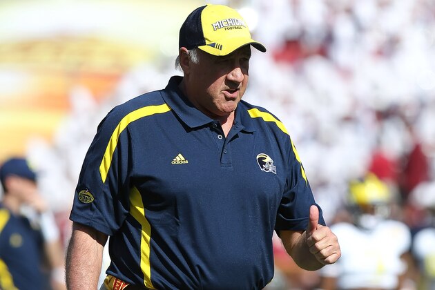 January 1, 2013; Tampa, FL, USA;  Michigan Wolverines defensive coordinator Greg Mattison prior of the 2013 Outback Bowl at Raymond James Stadium. Mandatory Credit: Kim Klement-USA TODAY Sports