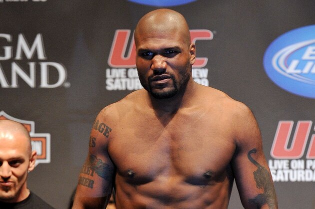 LAS VEGAS - MAY 28:  UFC fighter Quinton 'Rampage' Jackson weighs in for his fight against UFC fighter Rashad Evans at UFC 114: Rampage versus Rashad at the Mandalay Bay Hotel on May 28, 2010 in Las Vegas, Nevada.  (Photo by Jon Kopaloff/Getty Images)