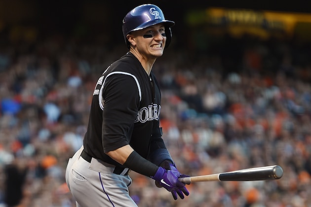 SAN FRANCISCO, CA - JUNE 13:  Troy Tulowitzki #2 of the Colorado Rockies reacts after popping up to third base with the bases loaded against the San Francisco Giants in the top of the third inning at AT&T Park on June 13, 2014 in San Francisco, California.  (Photo by Thearon W. Henderson/Getty Images)