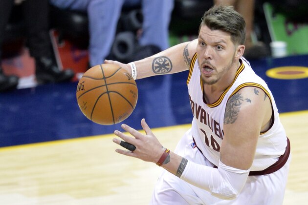 Dec 2, 2014; Cleveland, OH, USA; Cleveland Cavaliers forward Mike Miller (18) dribbles the ball in the fourth quarter against the Milwaukee Bucks at Quicken Loans Arena. Mandatory Credit: David Richard-USA TODAY Sports