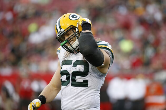 Green Bay Packers outside linebacker Clay Matthews (52) walks off the field during an NFL football game against the Tampa Bay Buccaneers on Sunday, Dec. 21, 2014, in Tampa, Fla. (AP Photo/Brian Blanco)