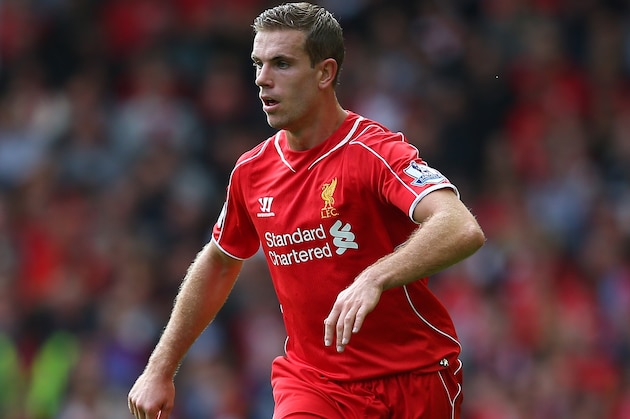 LIVERPOOL, ENGLAND - SEPTEMBER 27:  Jordan Henderson of Liverpool of Everton during the Barclays Premier League match between Liverpool and Everton at Anfield on September 27, 2014 in Liverpool, England.  (Photo by Alex Livesey/Getty Images)