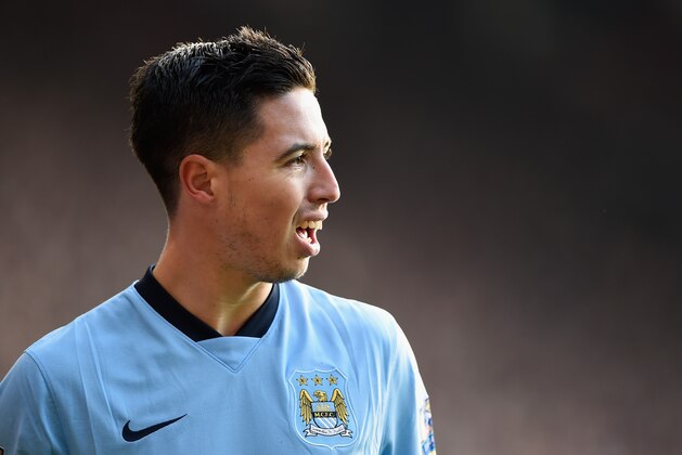 SOUTHAMPTON, ENGLAND - NOVEMBER 30:  Samir Nasri of Manchester City looks on during the Barclays Premier League match between Southampton and Manchester St Mary's Stadium on November 30, 2014 in Southampton, England.  (Photo by Mike Hewitt/Getty Images)