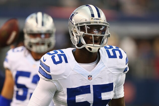 ARLINGTON, TX - OCTOBER 19:   Rolando McClain #55 of the Dallas Cowboys at AT&T Stadium on October 19, 2014 in Arlington, Texas.  (Photo by Ronald Martinez/Getty Images)