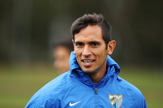 ADELAIDE, AUSTRALIA - JULY 24:  Roque Santa Cruz looks on during a Malaga CF training session at Santos Stadium on July 24, 2014 in Adelaide, Australia.  (Photo by Morne de Klerk/Getty Images)