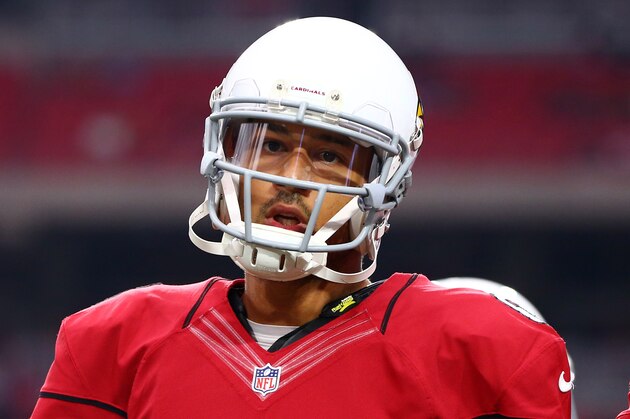 Dec 7, 2014; Glendale, AZ, USA; Arizona Cardinals quarterback Logan Thomas (6) against the Kansas City Chiefs at University of Phoenix Stadium. The Cardinals defeated the Chiefs 17-14. Mandatory Credit: Mark J. Rebilas-USA TODAY Sports