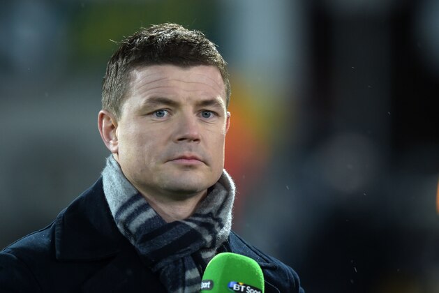 BELFAST, NORTHERN IRELAND - DECEMBER 6:  Former Ireland international Brian O'Driscoll working as a television pundit before the European Rugby Champions Cup match between Ulster Rugby and Scarlets at the Kingspan Stadium on December 6, 2014 in Belfast, Northern Ireland.  (Photo by Chalres McQuillan/Getty Images)