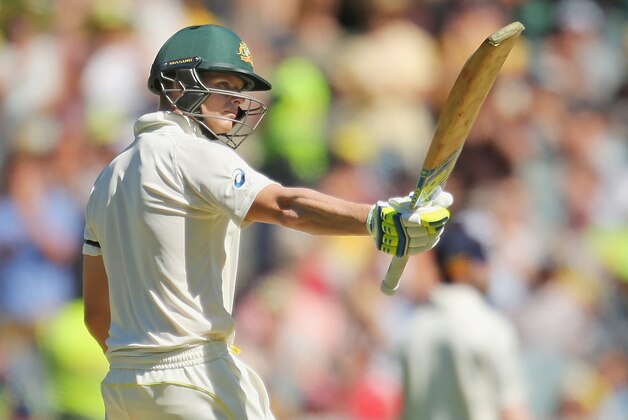 MELBOURNE, AUSTRALIA - DECEMBER 26:  Steven Smith of Australia celebrates as he reaches his half century during day one of the Third Test match between Australia and India at Melbourne Cricket Ground on December 26, 2014 in Melbourne, Australia.  (Photo by Scott Barbour/Getty Images)