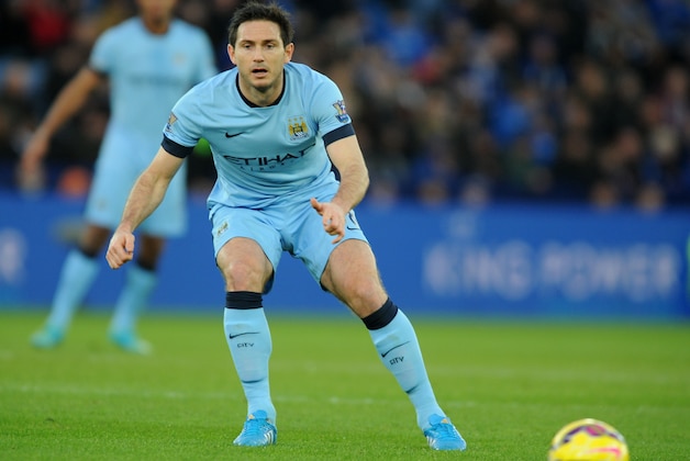 Manchester City's Frank Lampard during the English Premier League soccer match between Leicester City and Manchester City at King Power Stadium, in Leicester, England, Saturday, Dec. 13, 2014.  (AP Photo/Rui Vieira)