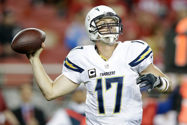 SANTA CLARA, CA - DECEMBER 20: Quarterback Philip Rivers #17 of the San Diego Chargers throws the ball in the second half against the San Francisco 49ers at Levi's Stadium on December 20, 2014 in Santa Clara, California. (Photo by Ezra Shaw/Getty Images) SANTA CLARA, CA - DECEMBER 20: Quarterback Philip Rivers #17 of the San Diego Chargers throws the ball in the second half against the San Francisco 49ers at Levi's Stadium on December 20, 2014 in Santa Clara, California. (Photo by Ezra Shaw/Getty Images)