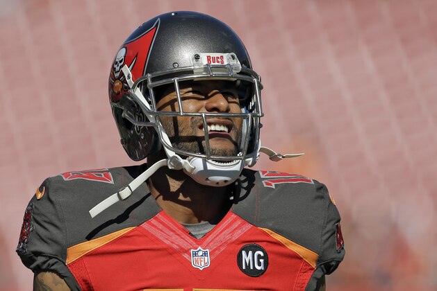 Tampa Bay Buccaneers wide receiver Louis Murphy before an NFL football game against the Cincinnati Bengals Sunday, Nov. 30, 2014, in Tampa, Fla. (AP Photo/Chris O'Meara)
