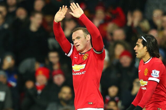 MANCHESTER, ENGLAND - DECEMBER 26:  Wayne Rooney of Manchester United celebrates scoring the second goal during the Barclays Premier League match between Manchester United and Newcastle United at Old Trafford on December 26, 2014 in Manchester, England.  (Photo by Alex Livesey/Getty Images)
