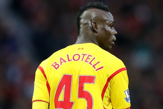 MANCHESTER, ENGLAND - DECEMBER 14:  Mario Balotelli of Liverpool looks on during the Barclays Premier League match between Manchester United and Liverpool at Old Trafford on December 14, 2014 in Manchester, England.  (Photo by Alex Livesey/Getty Images)